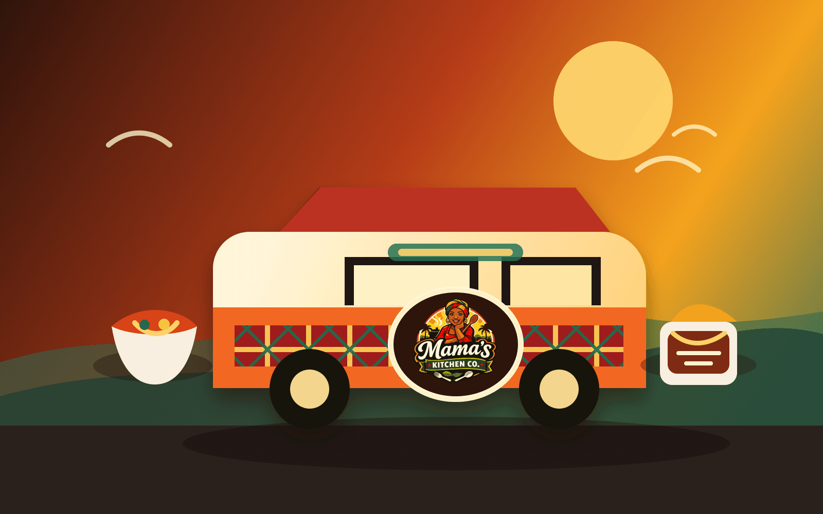 Mama's Kitchen food trailer serving African meals in Cairns