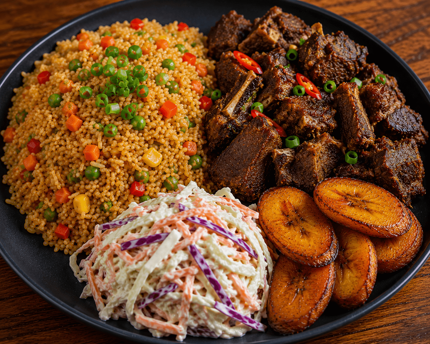 Fried Rice with fried goat meat